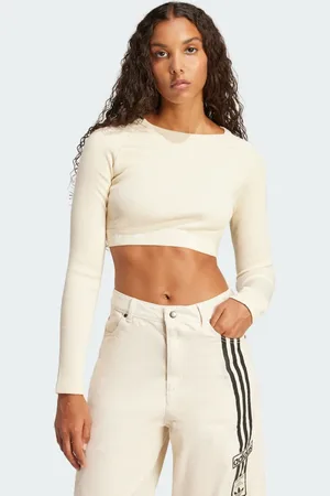 adidas Ribbed Croptop met Lange Mouwen