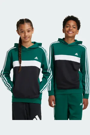 adidas Tiberio 3-Stripes Colorblock Fleece Hoodie Kids