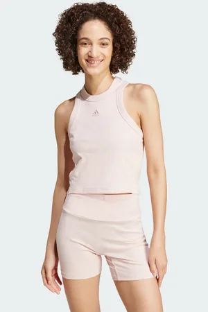 adidas Lounge Ribbed Crop Tanktop