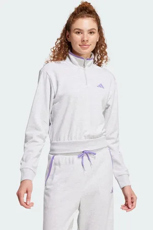 adidas Essentials Color Pop French Terry Crop Trainingsjack met Korte Rits