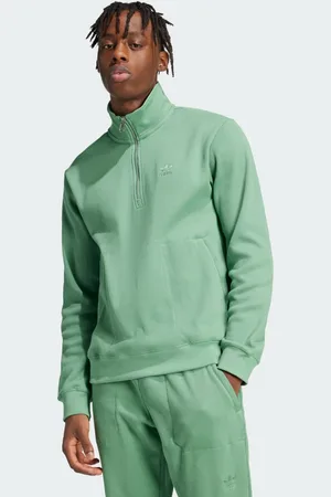 adidas Trefoil Essentials Waffle Sweatshirt met Halflange Rits