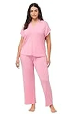 Ulla Popken Dames, grote maten, pyjama, shirtkraag, , 42-44