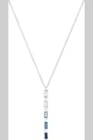 QS by s.Oliver Y-Collier 925 Sterling Zilveren Damesketting, met Zirkonia synth., 42+3 cm, Zilver, Wordt geleverd in Sieraden Geschenkverpakking, 2031402