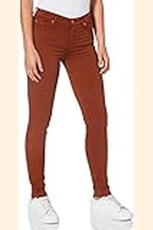 7 for all Mankind Dames Hw Skinny Colored Slim Illusion met Raw Cut Cinnamon broek, , 26W x 30L