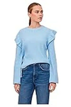 VILA Dames Viril O-Neck Flounce Knit Top-Noos Pullover, , XS