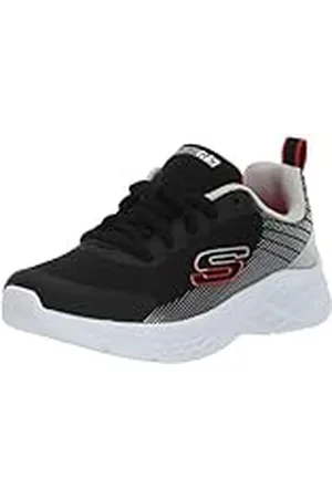 Skechers Sneakers voor jongens, Zwart Textiel Synthetisch Zilver Rood Tri, 28 EU