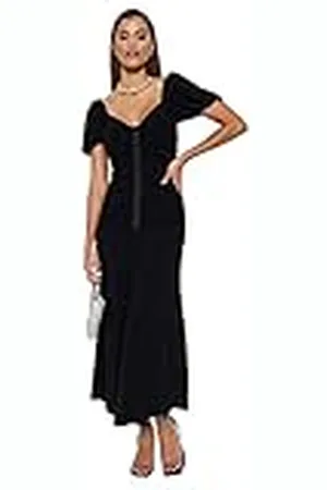 Trendyol Midi Shift getailleerde gebreide jurk voor dames, , 62