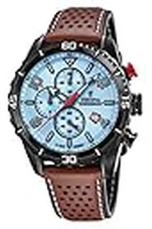 Festina Heren analoog kwartshorloge met leren armband F20519/1, , groß, Riemen.