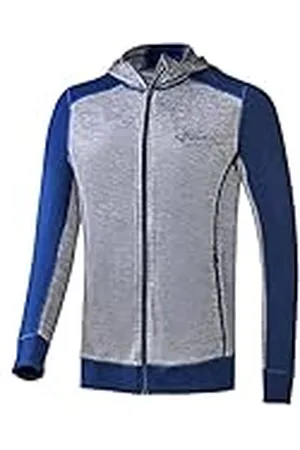 Black Crevice Merino herenjack met capuchon, hoogwaardige merino-jas, jas voor heren van 70% merinowol en 30% polyester, temperatuurregulerende merino-hoodie, merino-trui, mulesingvrij, Steel Blue /