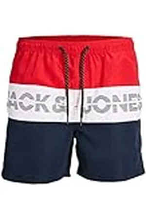 JACK & JONES PLUS Jpstfiji JJSWIM Colorblock SN PS Zwemshorts, Chinees rood, 44