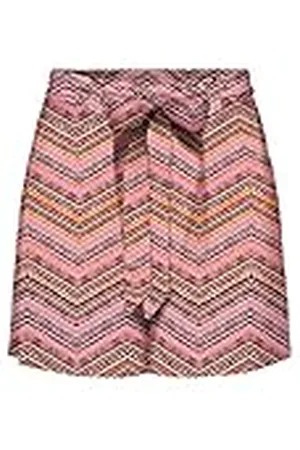ONLY Bestseller A/S Dames Onlnova Life Jasmin PTM Shorts, Sun Orange/AOP:428 Rocking Zigzag, S, , S