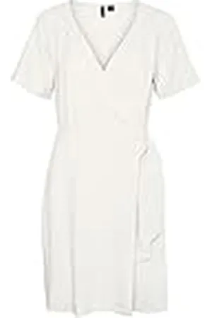 VERO MODA Vmmymilo Ss Wide Wrap Kniejurk WVN Ga Jurk, , S