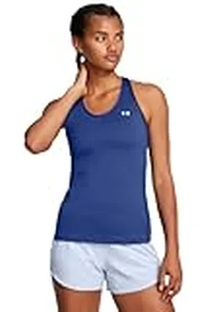 Under Armour HeatGear Racer Tank voor dames, (432) Tech Blauw//Wit, XL