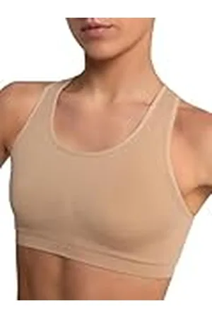 Capezio Naadloze racerback sportbeha voor dames, ondoorzichtig, huidskleur, medium, , M
