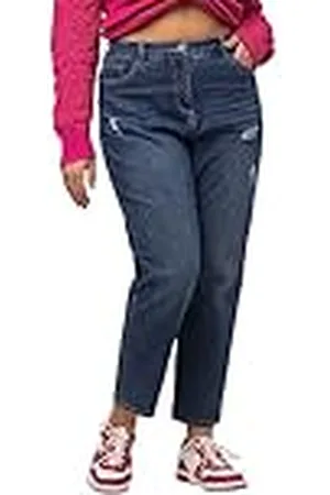 Ulla Popken Mom Jeans, Blue Denim, 50 EU, , 50-52