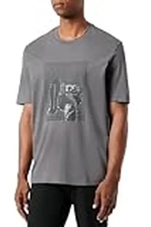 Armani Exchange Heren Bottom of Shoe Graphic with Grid Overlay Regular Fit Tee T-shirt, , XL
