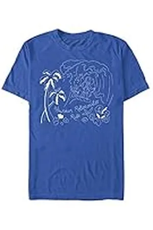 Disney Lilo & Stitch - Stitch Surf Line Art Unisex Crew neck T-Shirt S