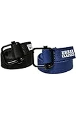 Urban classics Unisex Industrial Canvas Kids 2-Pack Belt, Black/Blue, One Size, , Eén maat