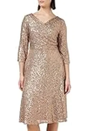 Gina Bacconi Midi A-lijn paillettenjurk voor dames, cocktailjurk, , 42