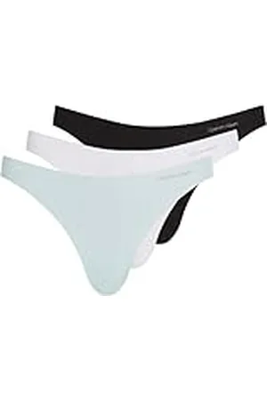 Calvin Klein Dames 3-pack bikini (Mid-Rise), zwart/wit/eilandrif, L, , L