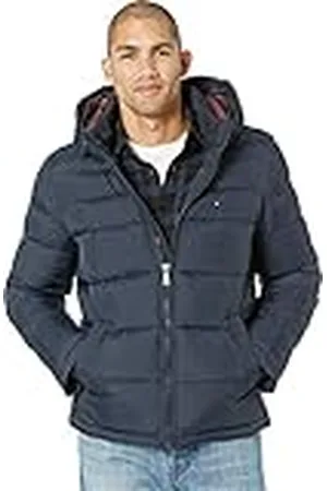 Tommy Hilfiger Klassieke donsjack met capuchon voor heren (standaard en groot en lang) alternatieve buitenkledingjas, , S