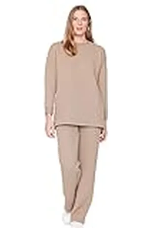 Trendyol Vrouwen Vrouw Bloemen Gebreide Tweedelige Set Gecoördineerde Outfit, Mink Color, M (Pack van 2), , M