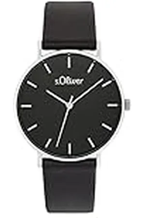 QS by s.Oliver Armbanduhr Damen Quarzuhr Analog, mit Leder Armband, Silber, 3 bar Wasserdicht, Kommt in Uhren Geschenk Box, 2033485