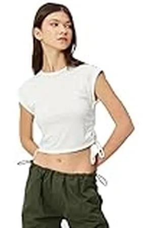 Koton Dames Shirred Crew Neck Crop Tanktop, , M