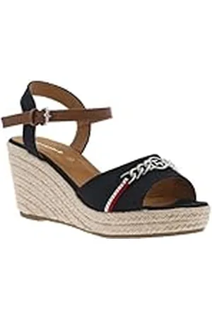 TOM TAILOR Dames 5390010026 sandalen met sleehak, marineblauw, 37 EU, , 37 EU