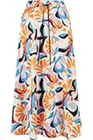 Urban classics Dames AOP Satin Midi rok voor dames, veelkleurig, M