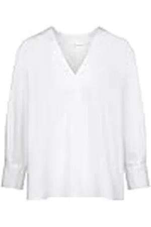 Seidensticker Damesblouse, modieuze blouse, regular fit, V-hals, lange mouwen, katoenmix, , 36