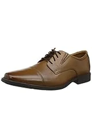 Clarks Tilden Cap Derby Oxford schoenen voor heren, Braun Dark Tan Leather, 42.5 EU Breed