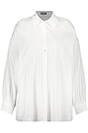 Samoon Katoenen blouse voor dames, met dierenmotief op de rug, ballonmouwen, lange mouwen, manchetten, overgesneden schouders, blouse, lange mouwen, katoenen blouse, effen, dierenprint, .