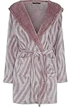 Decoy Dames korte badjas met capuchon, Rosé, XL