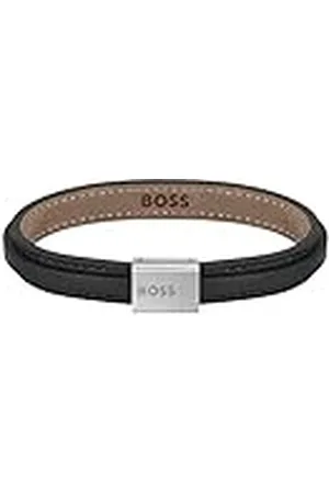 HUGO BOSS Sieraden Heren GROVER Collection Leren armband verkrijgbaar in of bruin, Small, Leer, Geen edelsteen