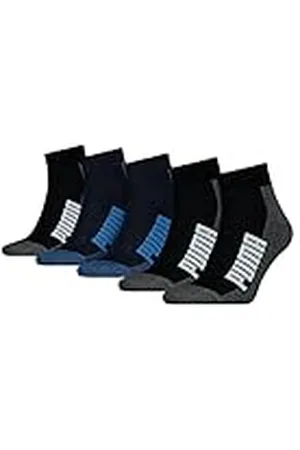 PUMA Unisex Bwt Cushioned Quarter Socks (5 Pack), Blue/Black, 35-38, , 35/38 EU