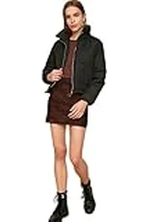 Trendyol Black Zipper Closure Opblaasbare Jas, Large Dames, , L