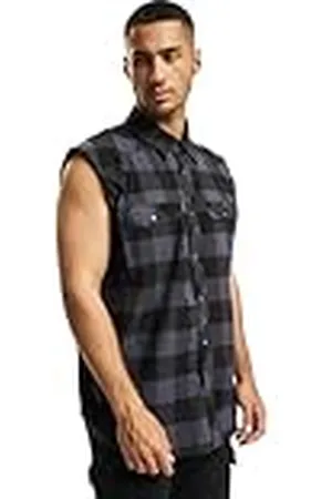 Brandit Heren geruit shirt mouwloos hemd, , L