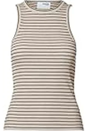 SELECTED Gestreepte tanktop voor dames, , XS