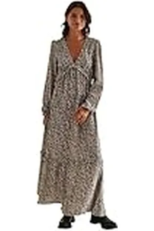 NA-KD Maxi franjesjurk met ballonmouwen voor dames, casual, , 36
