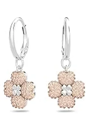 Swarovski Latisha Oorhangers, Bloem, Roze, Rodium toplaag