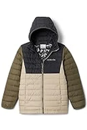 Columbia Jongen Powder Lite Jongens Hooded Puffer Jacket, Ancient Fossiel, Haai, Stone Green, M, , M