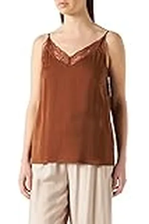 Comma, Dames Top T-Shirt, 8771 Sienna Brown, 36