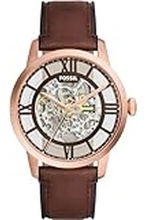 Fossil Townsman horloge voor heren, automatisch uurwerk met roestvrij stalen of leren band, 44MM