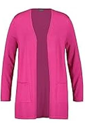 Samoon Lange cardigan met lange mouwen voor dames, gebreide cardigan effen, , 42 Grote maten