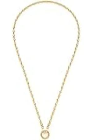 Leonardo Leonardo Jewels Halsketting Clip & Mix Lori, ketting van ovale roestvrij stalen kralen en ring voor het ophangen van bedels, lengte 45 cm, goudkleurig, sieraden voor dames, 023741, 45 cm, Roestvrij
