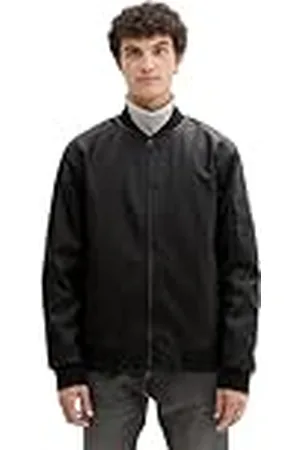 TOM TAILOR Heren 1041780 kunstleren jas, 29999-zwart, S, , S