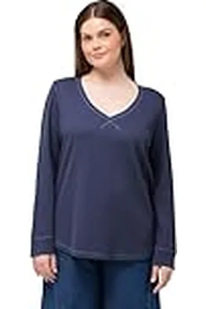 Ulla Popken Dames, grote maten, Waffle Pique sweatshirts, , 58-60