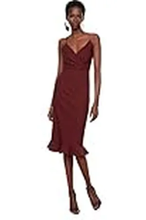 Trendyol Dames Murum Back Detaililed Cocktail Dress, Plum, 34