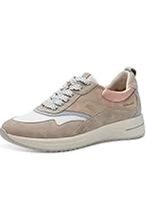 Tamaris Comfort damessneakers, plat van leer, comfortabel, lichtblauw, 37 EU